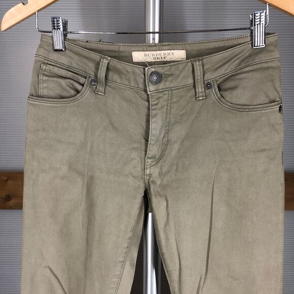 Burberry BRIT olive green skinny low rise jeans sz 27 - Picture 5 of 8